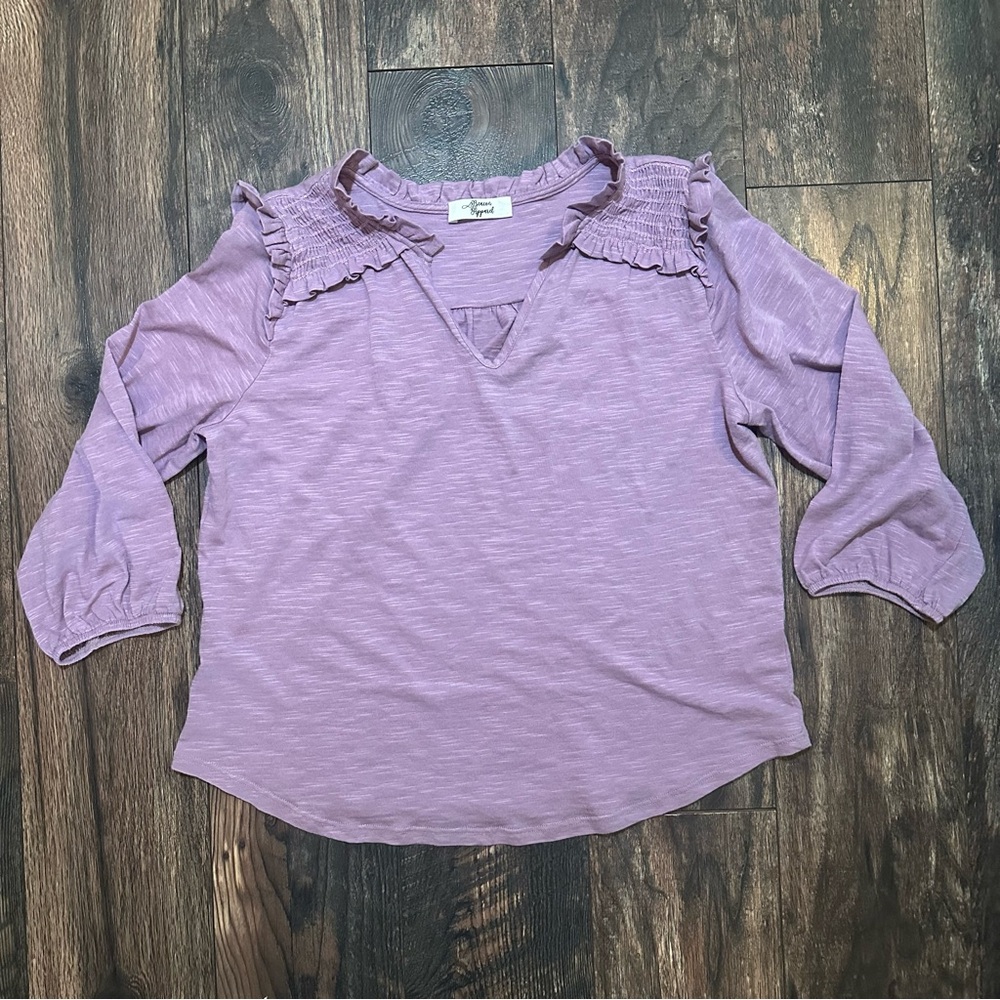 Beacon Apparel by Stitchfix 3/4 sleeve purple top size medium - Picture 10 of 11
